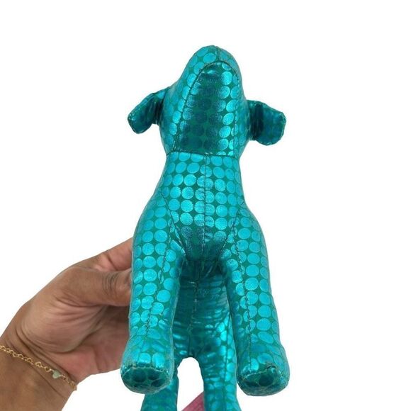 Victoria’s Secret PINK 2009 Metallic Blue “HEART” Small Plush Stuffed Dog Y2K - Picture 15 of 16